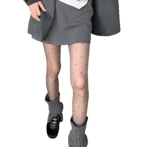 Women ultra-thin translucent polka dot pantyhose sheer tights spring summer wear