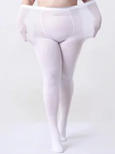 Plus size white velvet tights for women high elasticity opaque winter hosiery shapewear