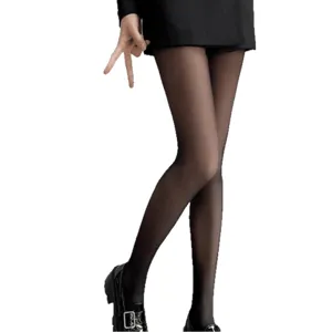 High quality sheer black pantyhose for women, stylish autumn translucent tights for daily wear.