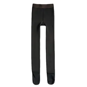 Leggings Doublés Polaire Faux Translucide Femme Haute Élasticité Collants Chauds Hiver Sexy Amincissant Étrier Pieds Collants Bonneterie Thermique