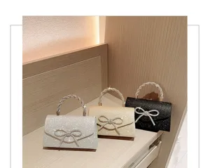 Ensemble de sacs de soirée à nœud strass brillant, pochette élégante avec bandoulière fête.
