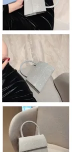 Sparkling Sequin Shoulder Bag Elegant Evening Handbag Magnetic Closure Mini Crossbody Bag
