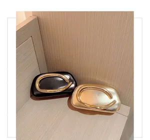 Elegant evening clutch bag set luxury metallic loop design party dress handbag for women