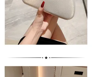Sac pochette de soirée métallique scintillant pour femmes élégant mariage fête robe accessoire.