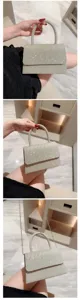 Glitter evening clutch bag for women, sparkling handbag with chain strap for parties.