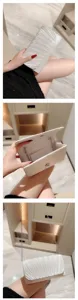 White pleated evening clutch bag with chain strap, elegant shoulder bag for women detail