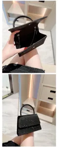 Sparkling sequin shoulder bag with chain strap and magnetic clasp for women evening party.