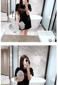 Elegant silver crystal evening clutch bag, sparkling rhinestone handbag for party and wedding.