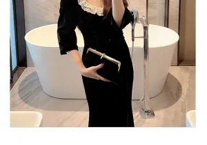 Sac de soirée rétro en velours avec fermoir strass pour robe de soirée de femme