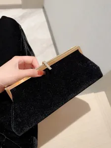 2025 nouveau sac de soirée en velours rétro pochette brillante en strass sac pour femmes