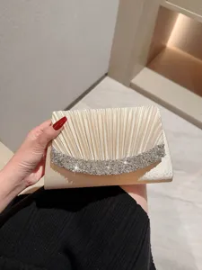 Elegant velvet evening clutch bag with shimmering rhinestones for party banquet and prom.