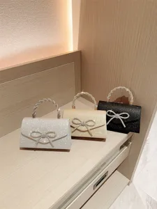 Scintillant sac de soirée nœud strass poignée cristal luxueux sac à main pour femme
