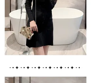 Metal geometric evening clutch bag with chain strap, perfect for party and formal wear.