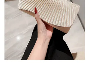 Elegant satin pleated evening clutch bag, luxurious wedding party handbag for women formal dress.