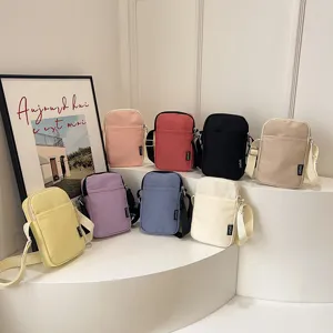 Mode Nylon Handytasche Süß Einfarbig Umhängetasche Minimalistisch Große Kapazität Schultertasche Für Damen Reise Brieftasche