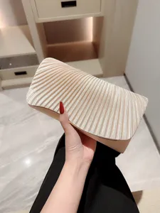 Elegant Satin Pleated Evening Bag For Women Flap Cover Clutch Wallet Horizontal Square Design Dinner Prom Wedding Party Purse Box Bag