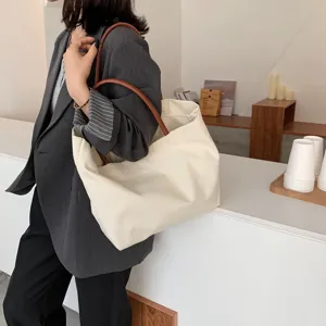 Sac cabas en toile minimaliste de style coréen sac à bandoulière décontracté pour femmes