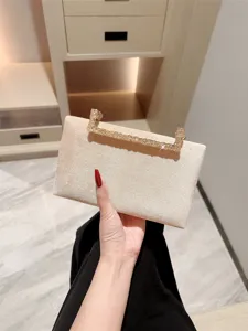 Vintage Luxuriös Satin Strass Abendtasche Elegant Metallverschluss Clutch Schulter Umhängetasche Für Damen Hochzeit Bankett Party