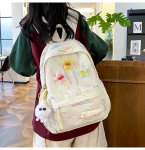 Korean style cute student backpack stylish casual school bag for teenage girls travel daypack
