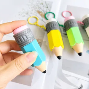 Lindo llavero de juguete de descompresión push en forma de lápiz colgante de bolso accesorio.