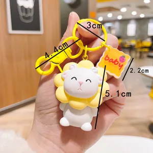 Cute resin sheep keychain cartoon animal bag charm lovely key ring fashion accessories gifts