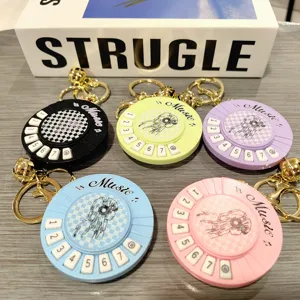 Mini musical instrument keychain piano rhythm toy cute bag pendant for kids decompression game