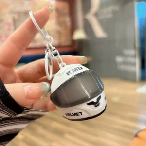 Creative motorcycle helmet keychain portable car bag pendant cool toy gift accessory
