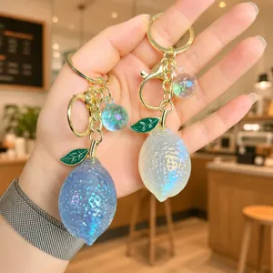 Cute lemon acrylic keychain jelly fruit bag pendant cute accessory cute gift stylish keychain