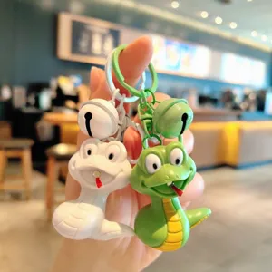 Llavero de serpiente de dibujos animados lindo colgante luminoso para mochila divertido