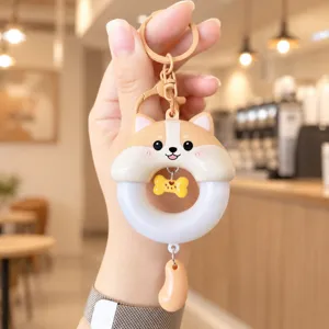 Leuke corgi oplichtende sleutelhanger cartoon nachtlampje tas hanger leuk cadeautje