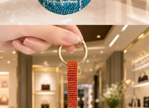 Porte-clés ballon de football strass mode luxe sac charme cristal étincelant cadeau idée