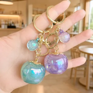 Cute Persimmon Keychain Acrylic Fruit Bag Pendant Aesthetic Key Ring Cute Handbag Charm Gift