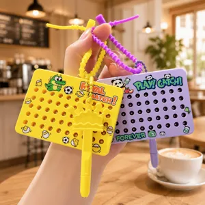 Mini magnetic bead drawing board keychain cute cartoon decompression puzzle toy pendant gift
