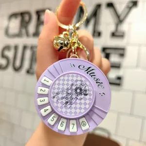 Mini music instrument keychain decompression piano rhythm toy cute backpack pendant key ring