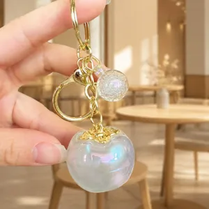 Cute persimmon keychain acrylic fruit bag pendant adorable creative hanging accessory
