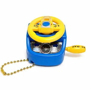 Mini simulation steering wheel keychain decompression toy with gear shift and sound effect.