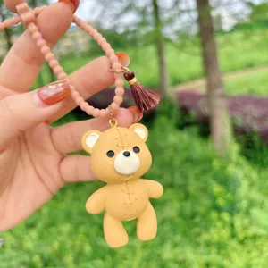 Lindo oso de dibujos animados llavero resina colgante de bolso accesorio regalo encantador