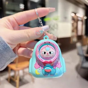 Cute cartoon face-changing doll keychain toy, portable backpack pendant for keys and bags.