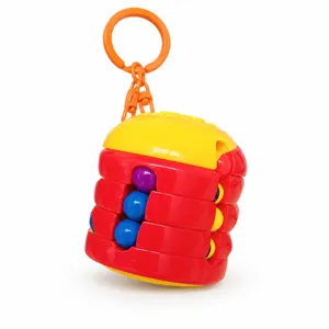 Llavero de juguete puzzle de frijol mágico giratorio, colgante de bolso antiestrés colorido.