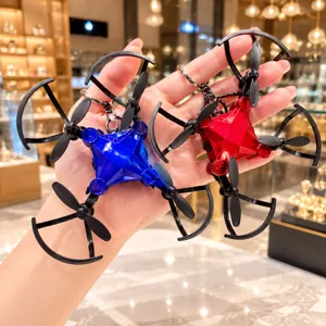 Mini Drone Portachiavi Creativo Pieghevole Ciondolo Aereo Lega Cane Meccanico Portachiavi Zaino Charms Accessorio Regalo per Studenti