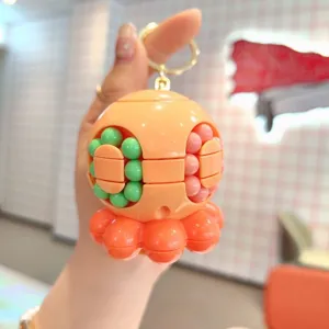 Creative decompression magic bean keychain toy, rotating roller puzzle ball bag pendant.