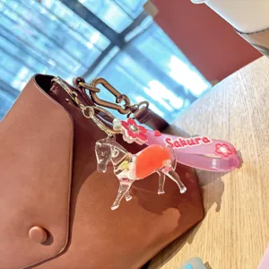 Kreativer Treibsand Pferd Schlüsselanhänger süßer Acryl Taschenanhänger tolles Geschenk
