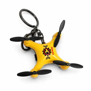 Mini drone keychain creative metal quadcopter aircraft model car key ring pendant gift hanging