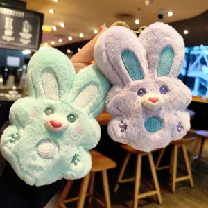 Cute plush rabbit keychain plush toy bag pendant couple doll gift ornament soft fluffy design
