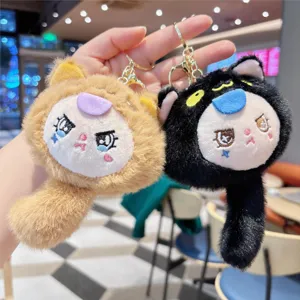 Schattige pluche kat sleutelhanger fluffy kitten pop tas hanger een mooi cadeau