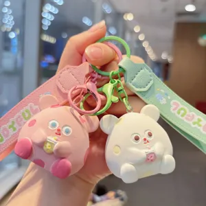 Cute Resin Cartoon Mouse Bubble Tea Keychain Kawaii Cheese Rat Doll Charm Pendant For Schoolbag Backpack Key Ring Gift