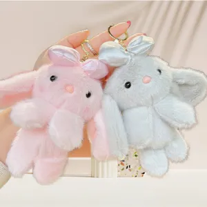 Süßer Schleife Hase Plüsch Schlüsselanhänger, weiche Stofftier Tasche Anhänger.