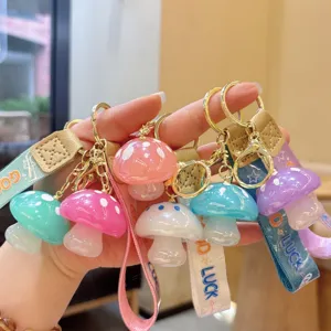 Cute jelly mushroom keychain resin pendant, colorful stylish bag charm for daily use.