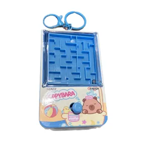 Mini maze keychain toy capybara puzzle game keyring cute kids gift lovely backpack pendant