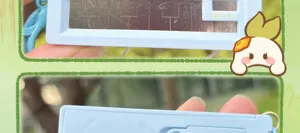 Detailed view of the mini electronic piano keychain, showing its interactive touch keyboard layout.